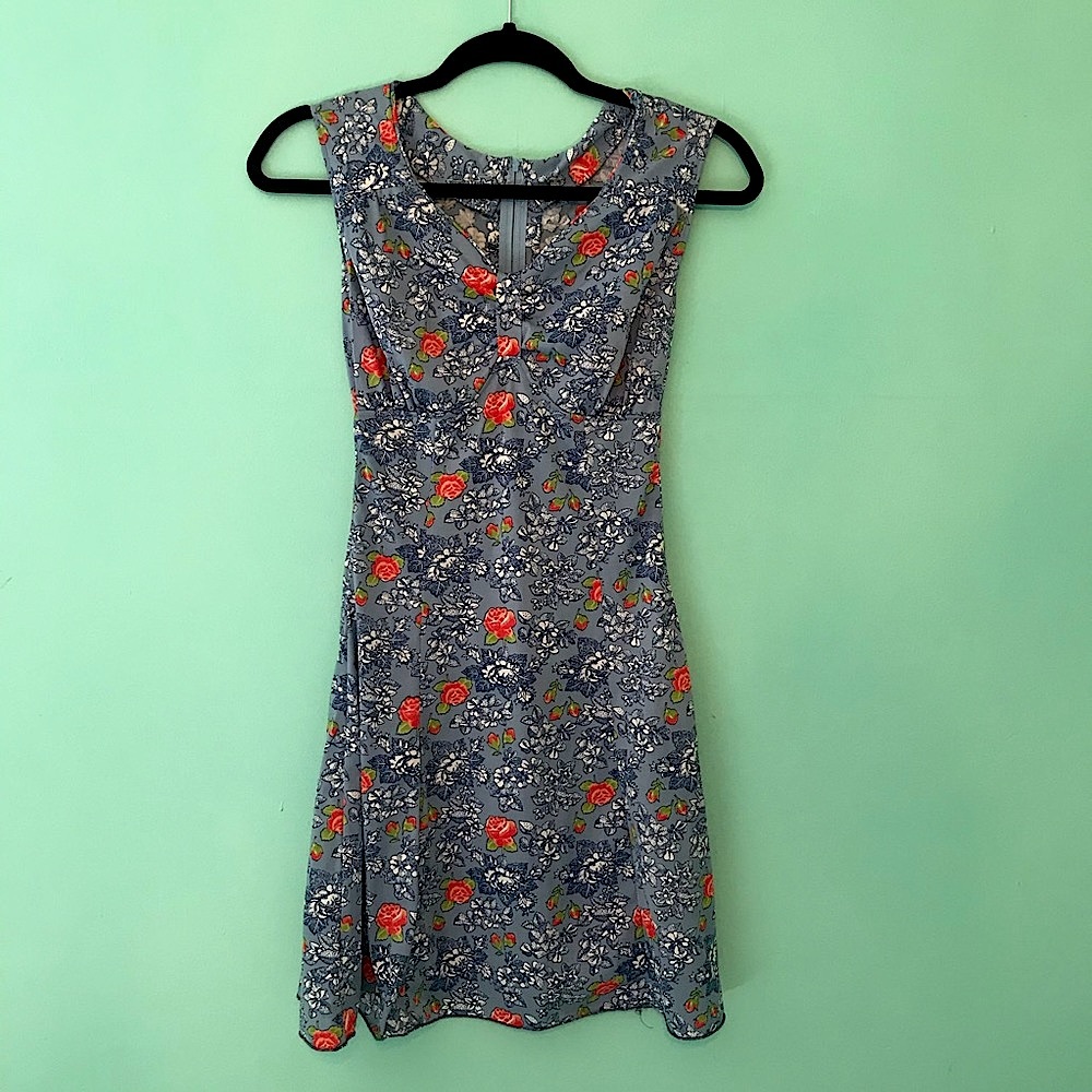 Mod Vintage floral dress 1960s small